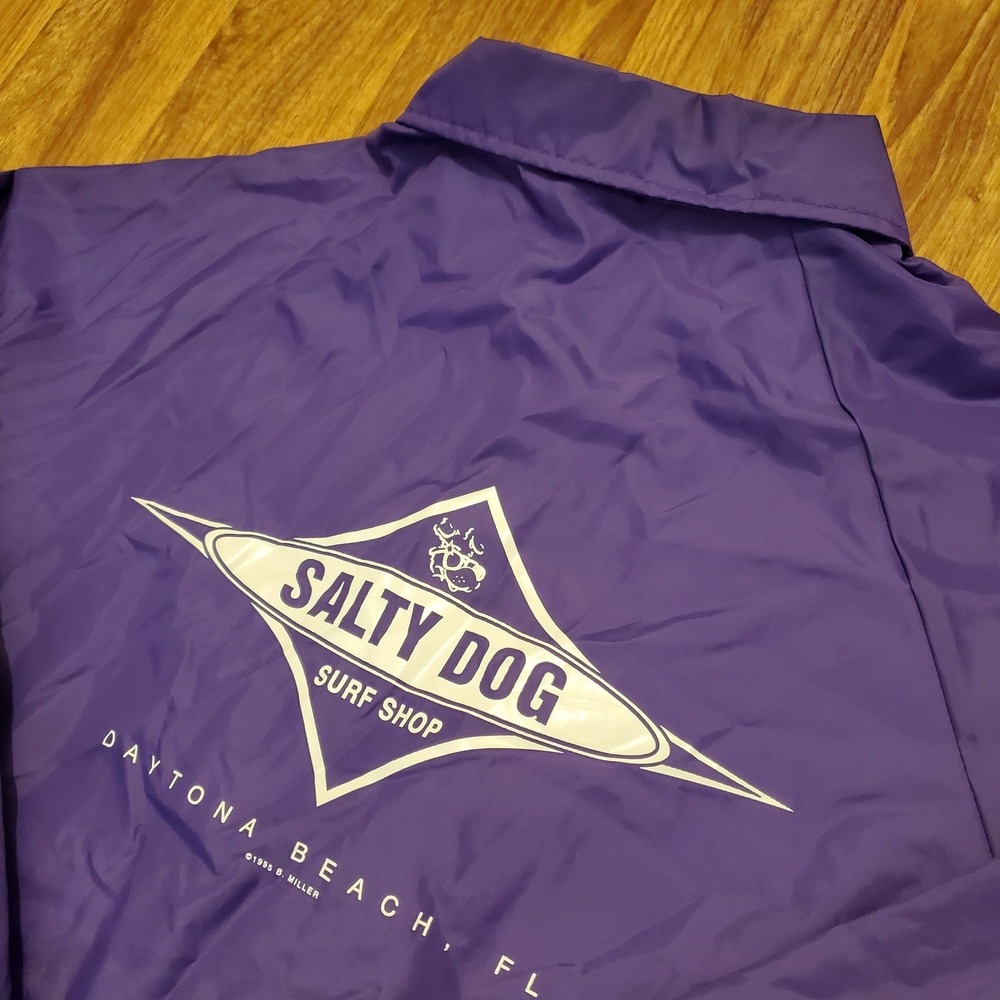 Vintage 90s Salty Dog‎ Surf Shop Jacket Adult Large Purple Daytona 1995